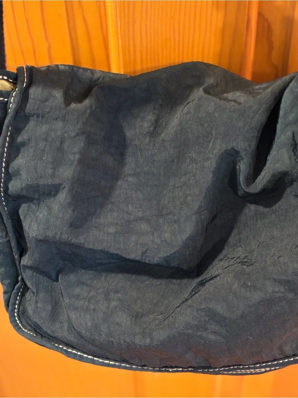Kipling Navy Canvas Crossbody Messenger Bag with Front Zip Pockets